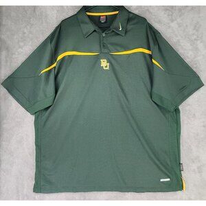 Nike Baylor University Polo Mens XXL Green Embroidered Logo Short Sleeve Shirt